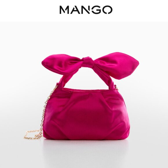 Mango Handbags - Mango Satin bag with bow